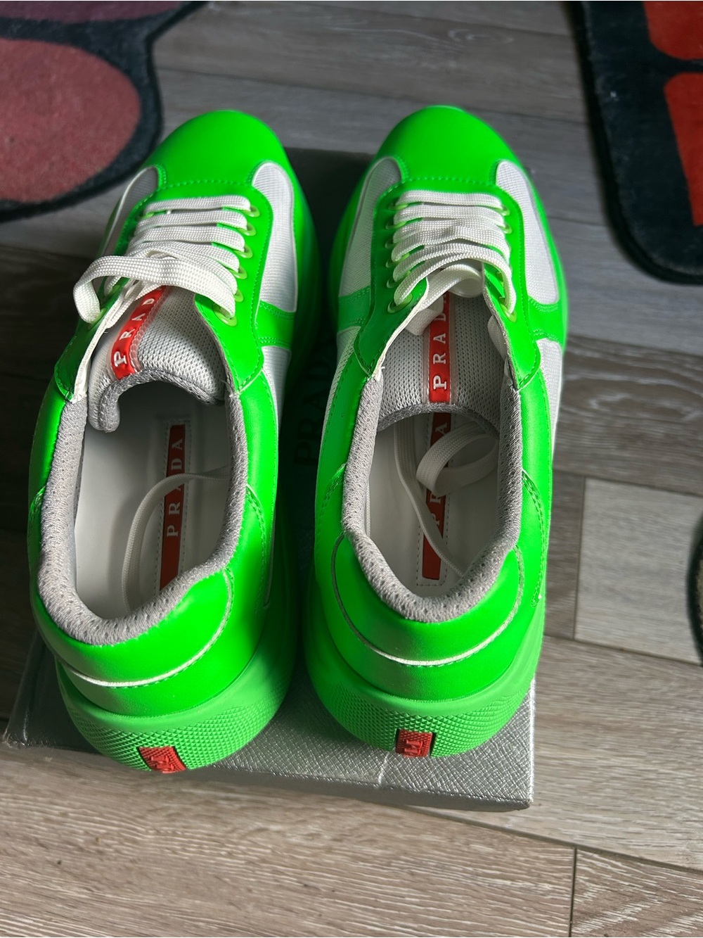 Men's Neon Green Athletic Sneakers - Picture 4 of 6